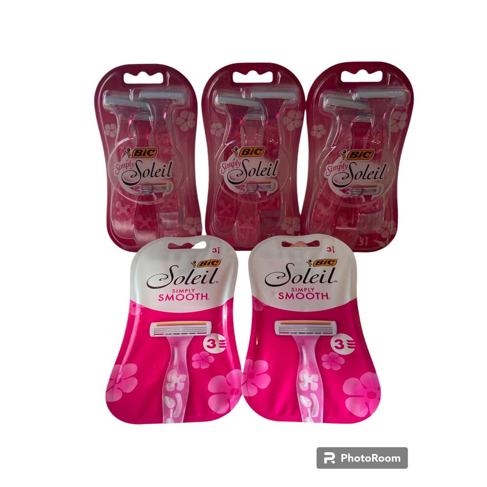 Bic Simply Soleil Razors 5 pkgs Smooth Shave Lubricating 3 Blades 3 Razors